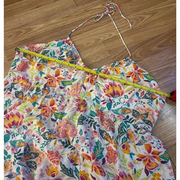 Old Navy Fit & Flare Floral Crinkled Halter Maxi Dress Size XXL - Picture 7 of 8